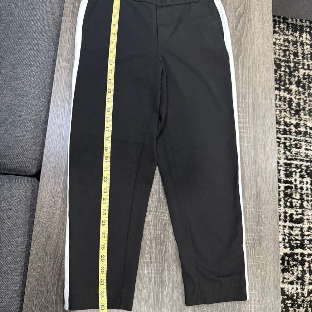 Zara Black Pants with White Stripes - Picture 9 of 12